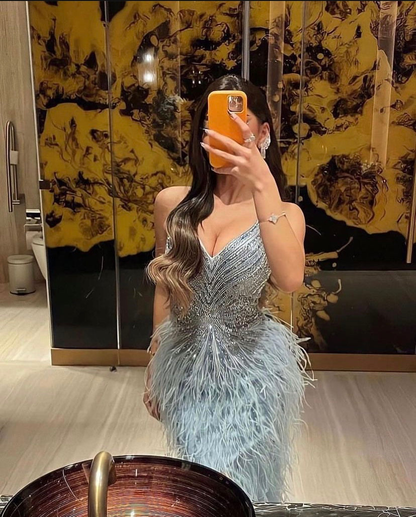 Embellished sequin V-neckline Dress